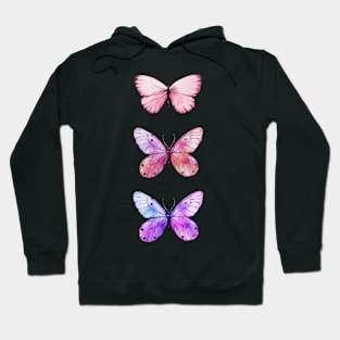 3 colorful butterflies Hoodie